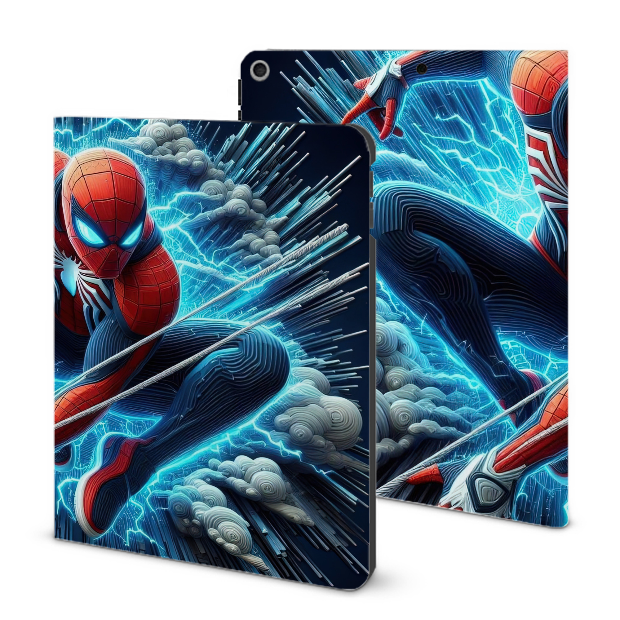 （画像用） Spider Man スパイダーマン IPad ケース ブック型 PUレザー TPU 耐衝撃 軽量 薄型 ペン収納なし 全面保護 IPad 各モデル対応